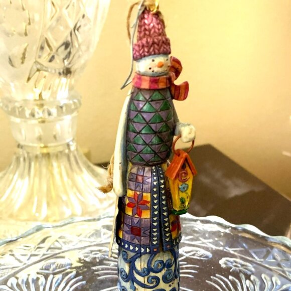 Vtg Enesco Jim Shore Snowman Bird/House #117708 Hanging Ornament - Bird Missing - Picture 6 of 10